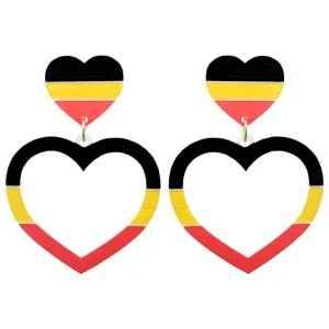 Earrings^Haus Of Dizzy Aboriginal Flag Barbie Hearts