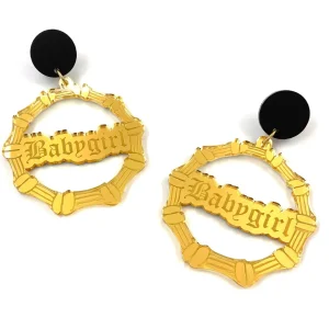 Earrings | Bamboo Hoops^Haus Of Dizzy 'Babygirl' Bamboo Hoops