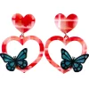 Earrings^Haus Of Dizzy 'Beautiful Butterfly' Plaid Heart Earrings ?