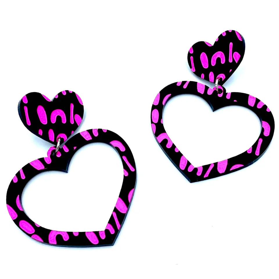 haus_of_dizzy_blak_collec_0-3.webp Earrings^Haus Of Dizzy Blak Collection - 'Woman' Heart Hoop Earrings