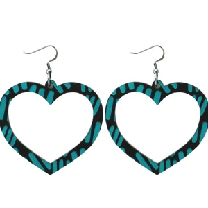 Earrings^Haus Of Dizzy Blak Collection – 'Markings' Heart Hoop Earrings