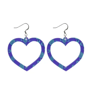 Earrings^Haus Of Dizzy Blak Collection - Sea Glass 'Meeting Place' Heart Hoop Earrings