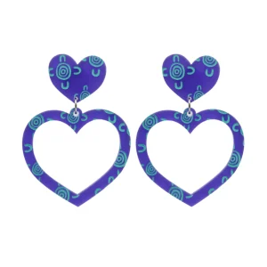 Earrings^Haus Of Dizzy Blak Collection - Sea Glass 'Meeting Place' Heart Hoop Earrings