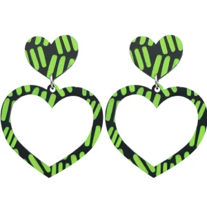 Earrings^Haus Of Dizzy Blak Collection – 'Markings' Heart Hoop Earrings