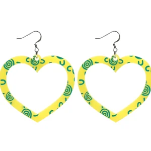 Earrings^Haus Of Dizzy Blak Collection - Sea Glass 'Meeting Place' Heart Hoop Earrings