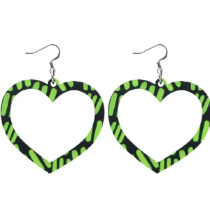 Earrings^Haus Of Dizzy Blak Collection – 'Markings' Heart Hoop Earrings