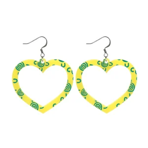 Earrings^Haus Of Dizzy Blak Collection - Sea Glass 'Meeting Place' Heart Hoop Earrings