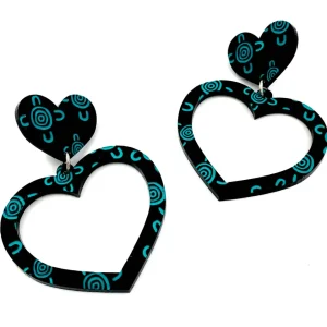 Earrings^Haus Of Dizzy Blak Collection - 'Meeting Place' Heart Hoop Earrings