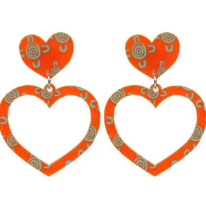 Earrings^Haus Of Dizzy Blak Collection - Sea Glass 'Meeting Place' Heart Hoop Earrings