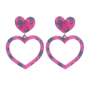 Earrings^Haus Of Dizzy Blak Collection - Sea Glass 'Meeting Place' Heart Hoop Earrings