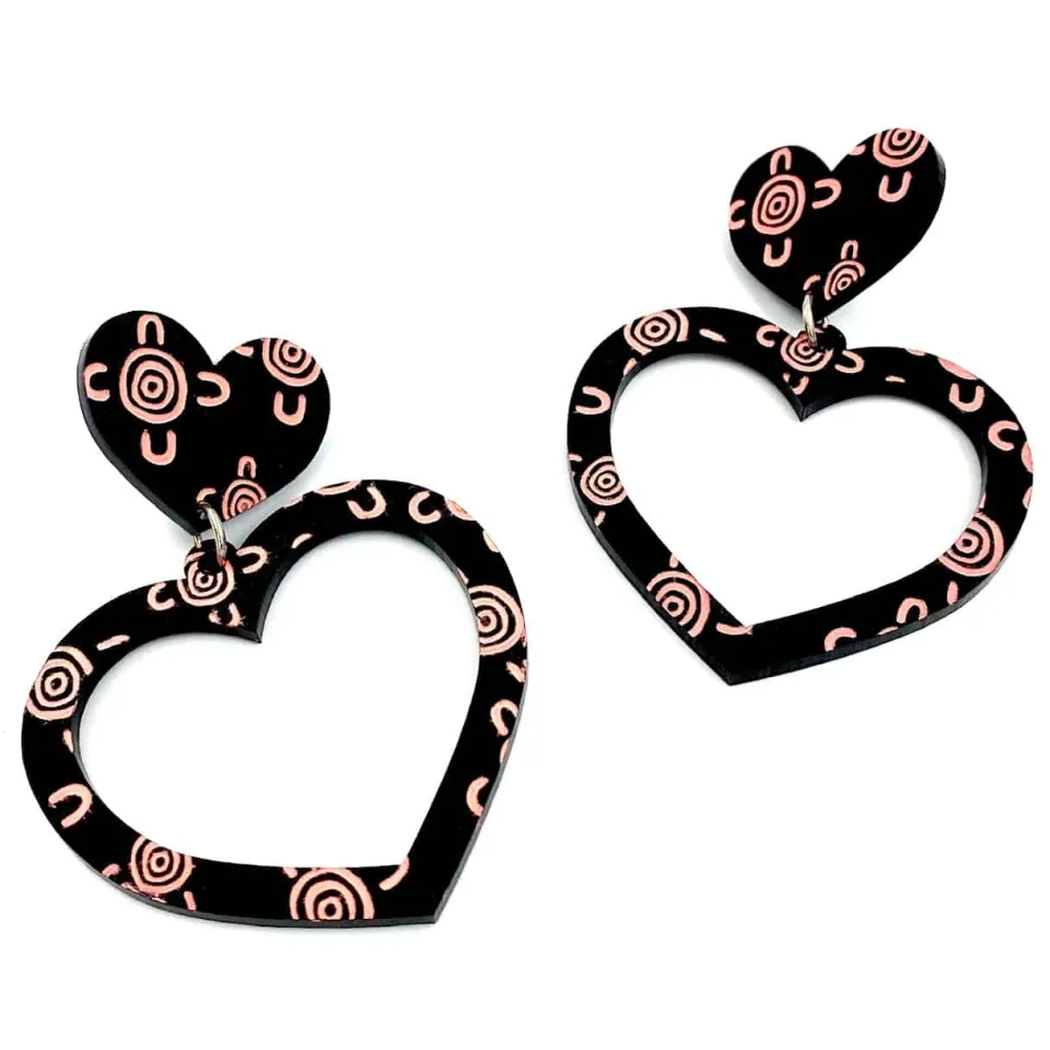 haus_of_dizzy_blak_collec_3-1.webp Earrings^Haus Of Dizzy Blak Collection - 'Meeting Place' Heart Hoop Earrings