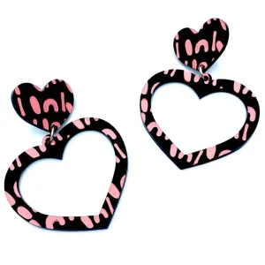 Earrings^Haus Of Dizzy Blak Collection - 'Woman' Heart Hoop Earrings