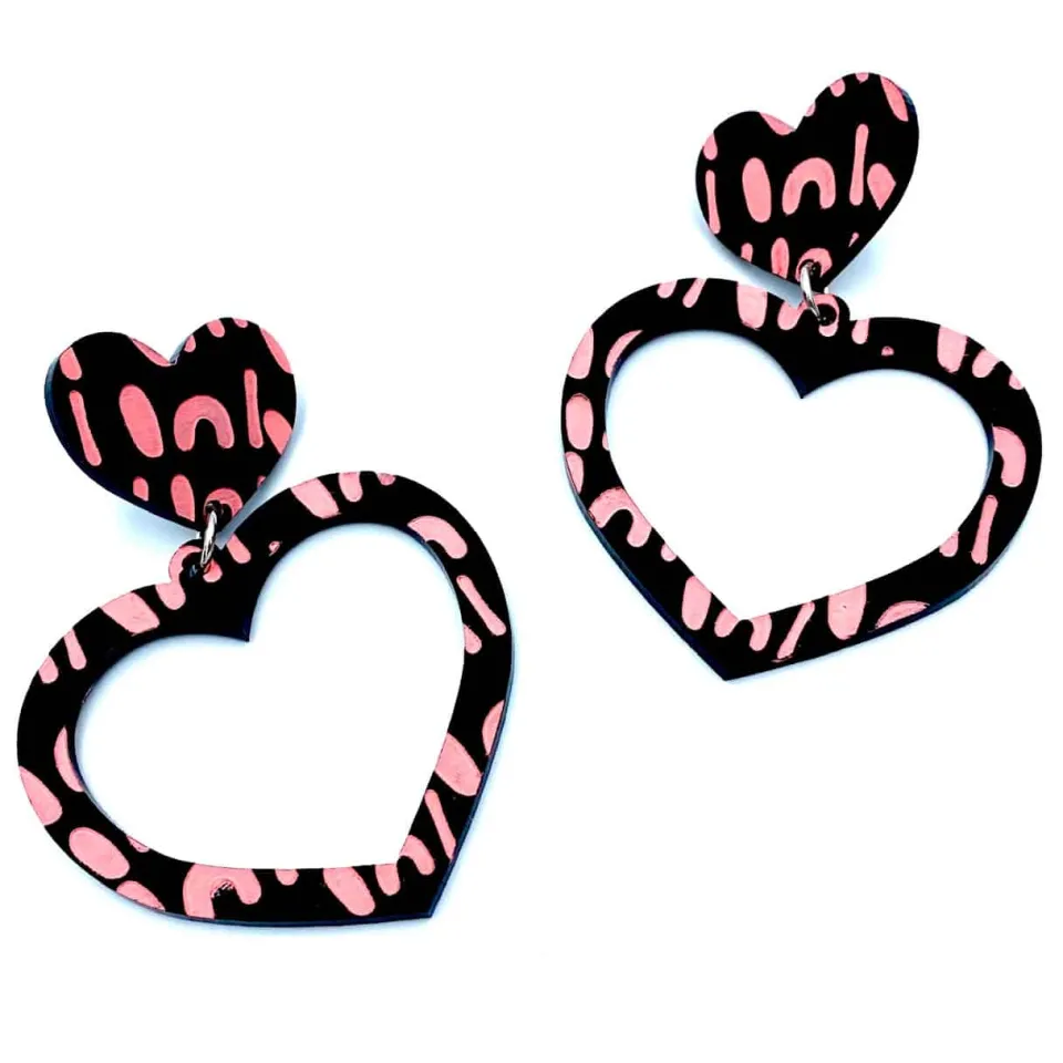 haus_of_dizzy_blak_collec_3-3.webp Earrings^Haus Of Dizzy Blak Collection - 'Woman' Heart Hoop Earrings