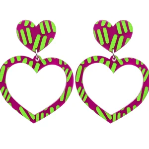 Earrings^Haus Of Dizzy Blak Collection - Sea Glass 'Meeting Place' Heart Hoop Earrings