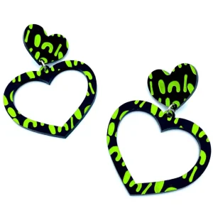 Earrings^Haus Of Dizzy Blak Collection - 'Woman' Heart Hoop Earrings