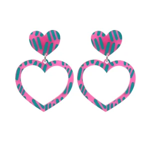 Earrings^Haus Of Dizzy Blak Collection - Sea Glass 'Meeting Place' Heart Hoop Earrings