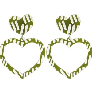 Earrings^Haus Of Dizzy Blak Collection - Sea Glass 'Meeting Place' Heart Hoop Earrings
