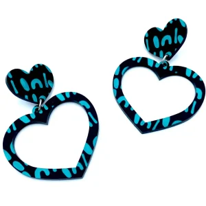 Earrings^Haus Of Dizzy Blak Collection - 'Woman' Heart Hoop Earrings