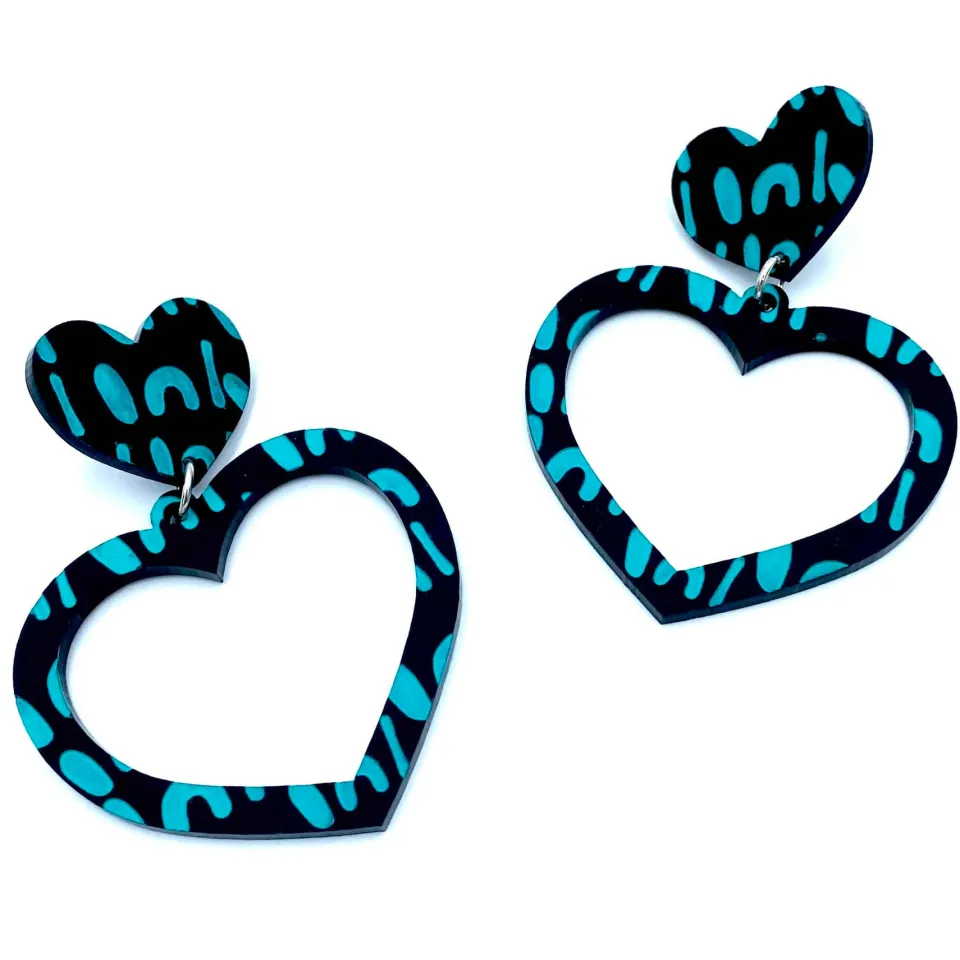 haus_of_dizzy_blak_collec_5-3.webp Earrings^Haus Of Dizzy Blak Collection - 'Woman' Heart Hoop Earrings