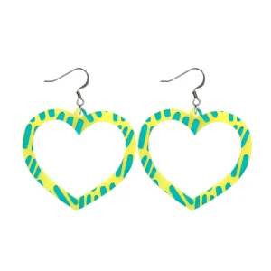Earrings^Haus Of Dizzy Blak Collection - Sea Glass 'Meeting Place' Heart Hoop Earrings