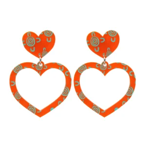 Earrings^Haus Of Dizzy Blak Collection - Sea Glass 'Meeting Place' Heart Hoop Earrings
