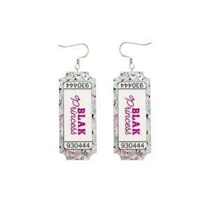 Earrings^Haus Of Dizzy 'Blak Princess' Ticket Earrings