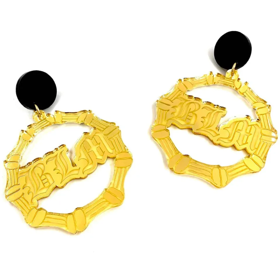 haus_of_dizzy_blm_bamboo__0.webp Earrings^Haus Of Dizzy 'BLM' Bamboo Hoops
