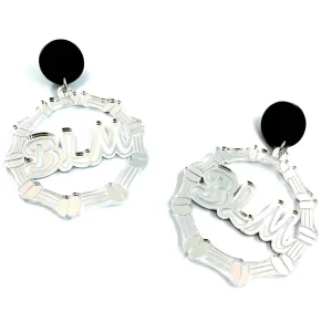 Earrings^Haus Of Dizzy 'BLM' Bamboo Hoops