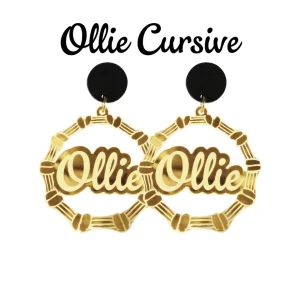 Earrings^Haus Of Dizzy 'BLM' Bamboo Hoops