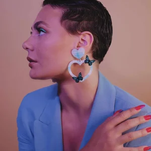 Earrings^Haus Of Dizzy Butterfly Plaid Heart Earrings ?