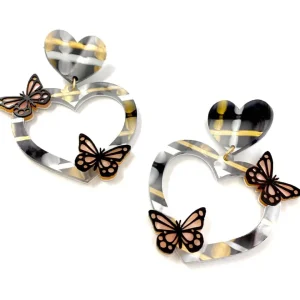 Earrings^Haus Of Dizzy Butterfly Plaid Heart Earrings ?