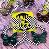 Earrings^Haus Of Dizzy Checkered Butterfly Heart Earrings