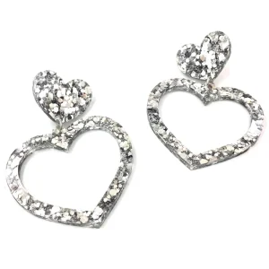 Barbie Hearts | Earrings^Haus Of Dizzy Chunky Glitter Barbie Heart Earrings