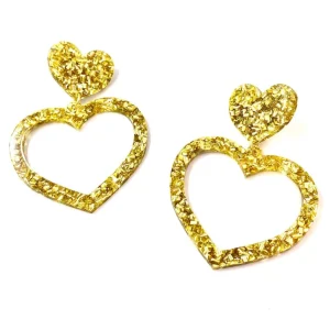 Barbie Hearts | Earrings^Haus Of Dizzy Chunky Glitter Barbie Heart Earrings