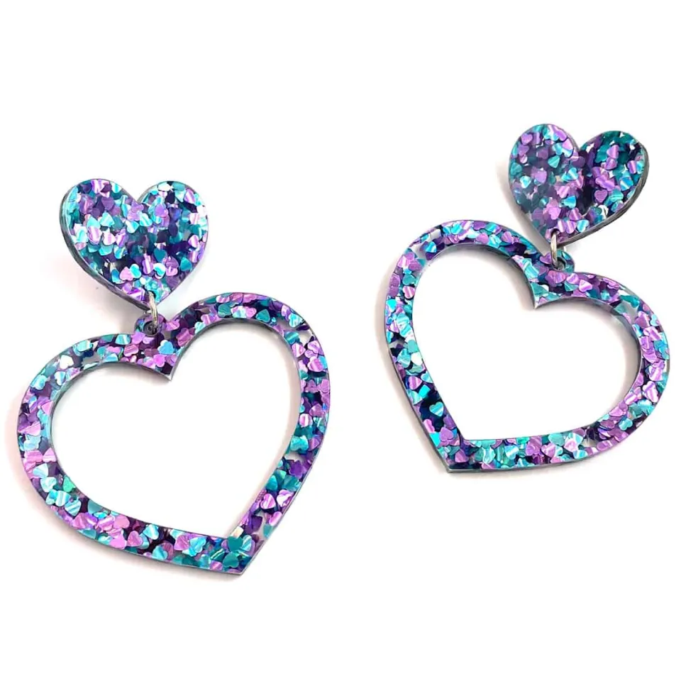 haus_of_dizzy_chunky_glit_4-1.webp Barbie Hearts | Earrings^Haus Of Dizzy Chunky Glitter Barbie Heart Earrings