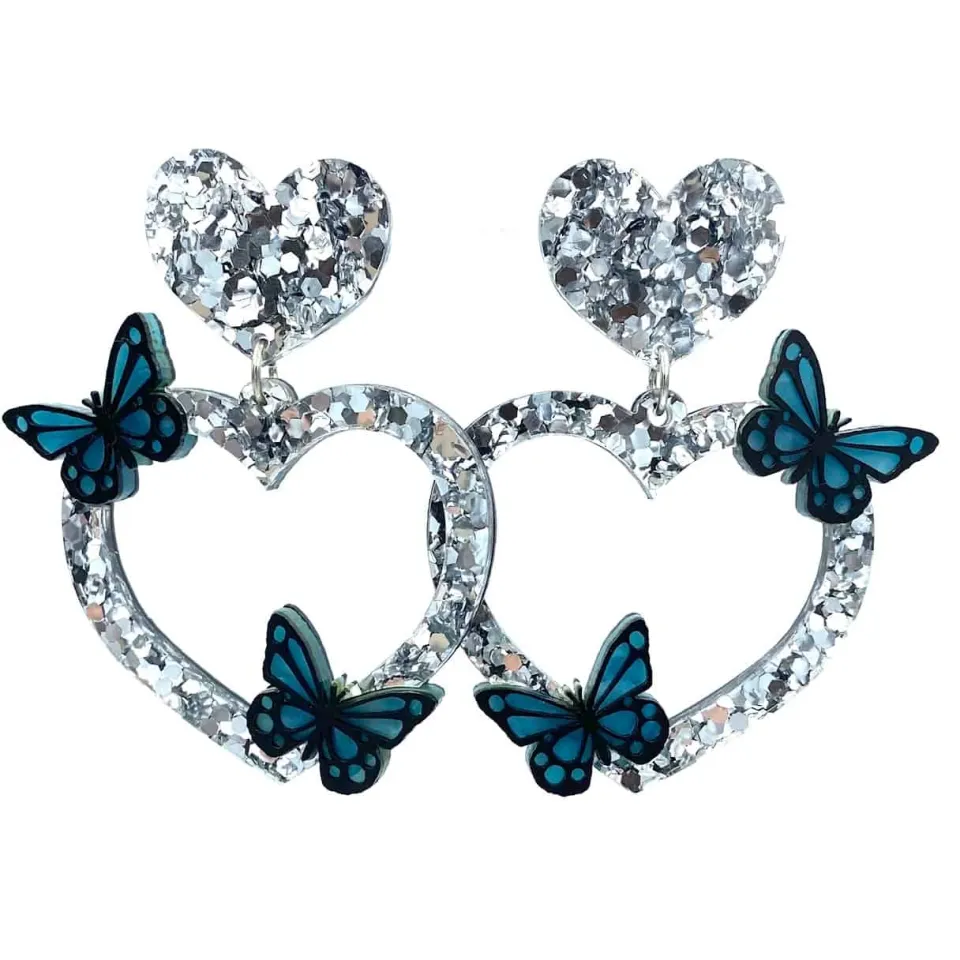 haus_of_dizzy_chunky_silv_0.webp Earrings^Haus Of Dizzy Chunky Silver Butterfly Earrings ?