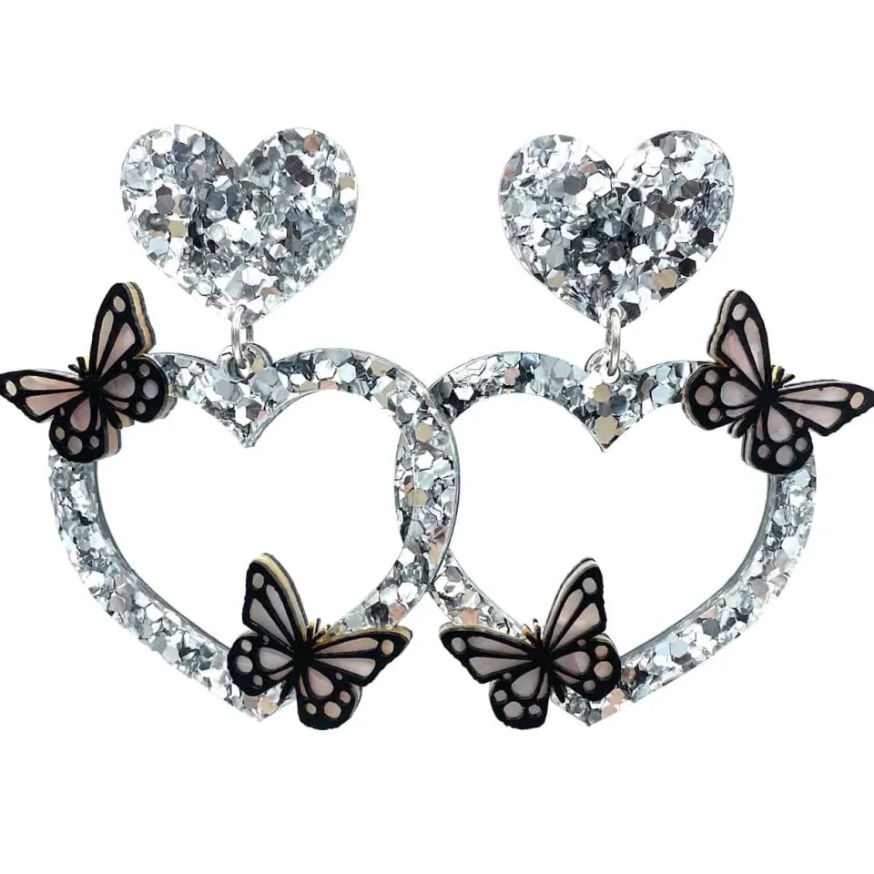 haus_of_dizzy_chunky_silv_1.webp Earrings^Haus Of Dizzy Chunky Silver Butterfly Earrings ?