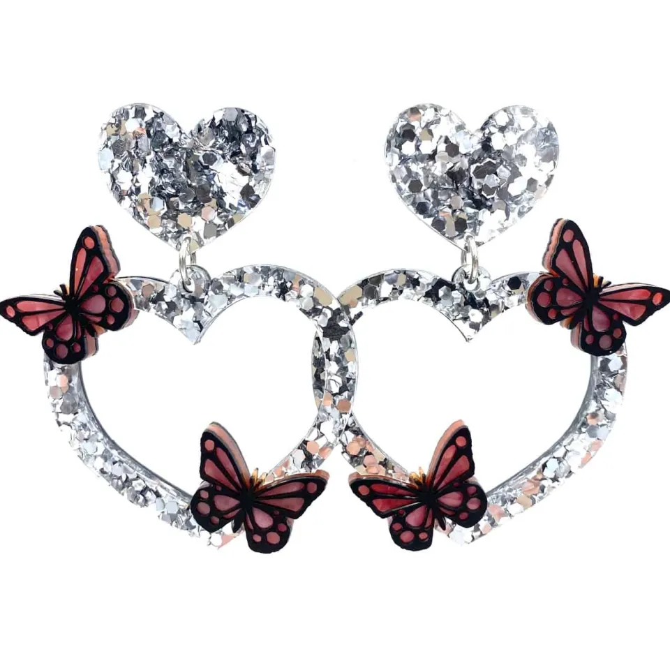 haus_of_dizzy_chunky_silv_2.webp Earrings^Haus Of Dizzy Chunky Silver Butterfly Earrings ?