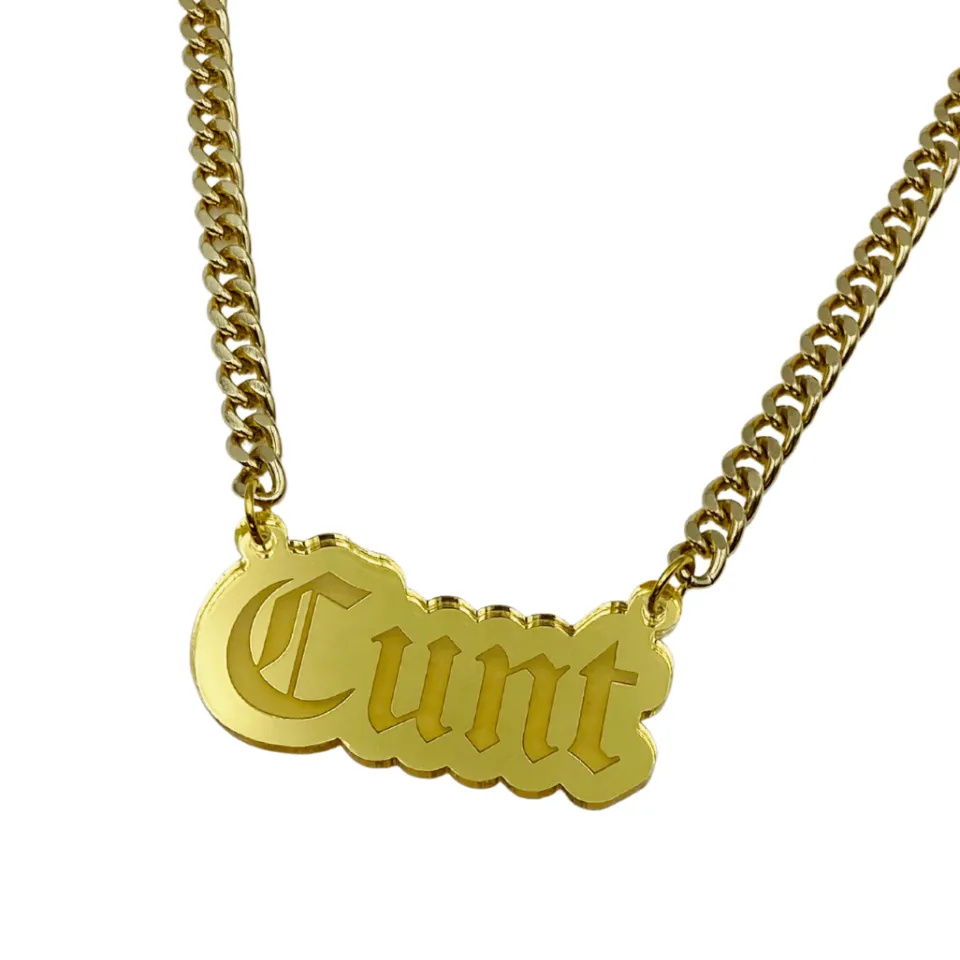 haus_of_dizzy_cunt_plate__0.webp Necklaces^Haus Of Dizzy 'Cunt' Plate necklace