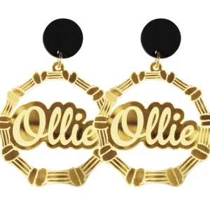 Personalised Jewels | Bamboo Hoops^Haus Of Dizzy Custom Bamboo Earrings