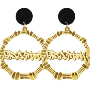 Personalised Jewels | Bamboo Hoops^Haus Of Dizzy Custom Bamboo Earrings