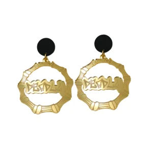 Earrings^Haus Of Dizzy 'Deadly' Bamboo Hoops