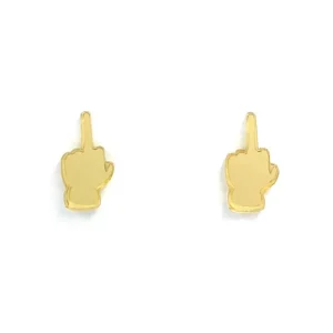 Earrings^Haus Of Dizzy Emoji Rude Finger Studs