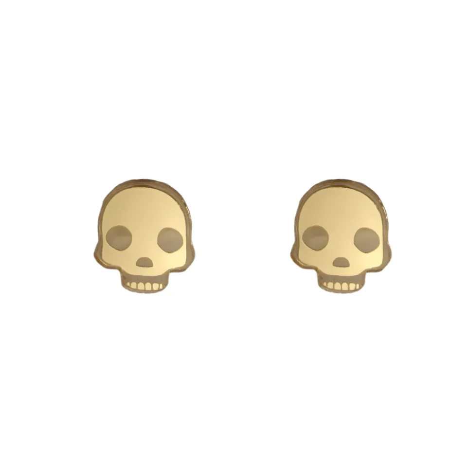 haus_of_dizzy_emoji_skull_0.webp Earrings^Haus Of Dizzy Emoji Skull Stud Earrings