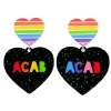 Earrings^Haus Of Dizzy 'F U ACAB' PRIDE FLAG HEART EARRINGS