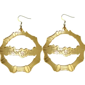 Earrings^Haus Of Dizzy 'Faboriginal' Bamboo Hoop Earrings