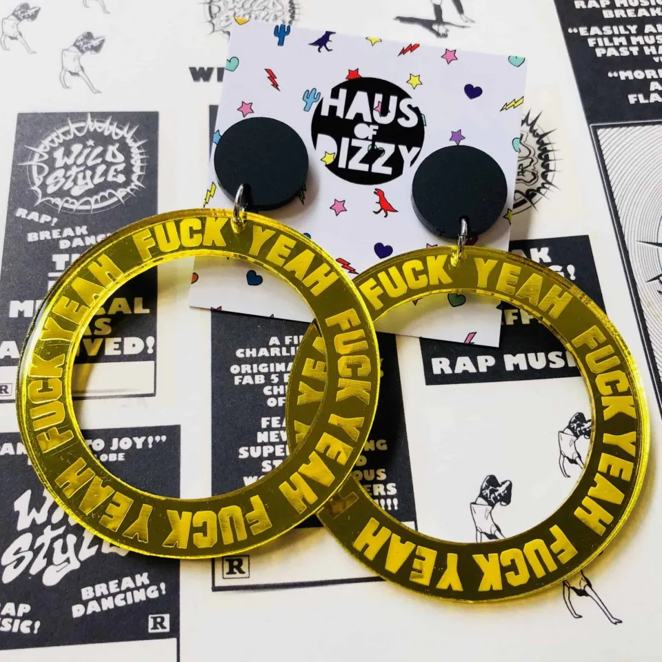 haus_of_dizzy_fck_yeahhh__0.webp Earrings^Haus Of Dizzy 'F*CK YEAHHH' HOOPS