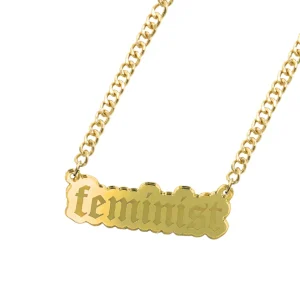 Necklaces^Haus Of Dizzy 'Feminist' Plate Necklace