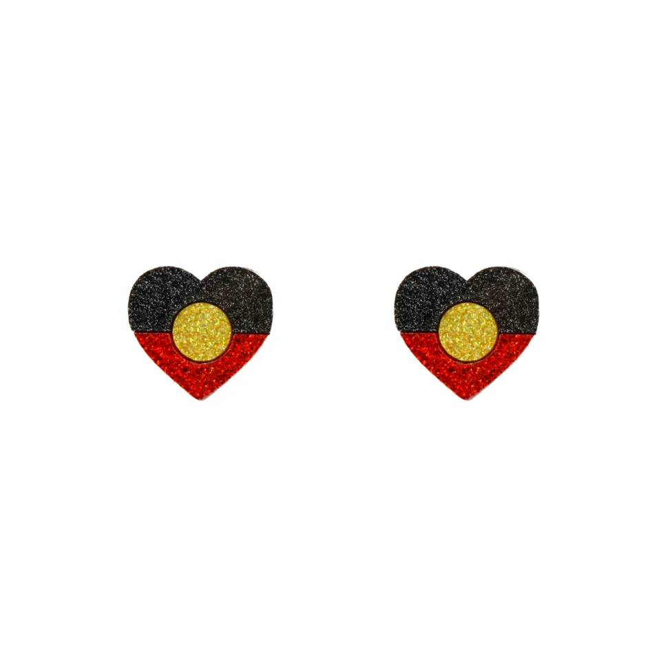 haus_of_dizzy_first_natio_0.webp Earrings^Haus Of Dizzy 'First Nations Pride' Heart Studs