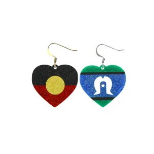 Earrings^Haus Of Dizzy 'First Nations Pride' Glitter Heart Earrings